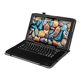 NiceTQ Black Leather Case Folio Stand Cover For RCA Galileo Pro 11.5' RCT6513W87DKC Tablet