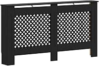 vidaXL Black MDF Radiator Cover with Slatted Design - Easy Assembly, Extra Shelf Space, Modern Style for Living Rooms