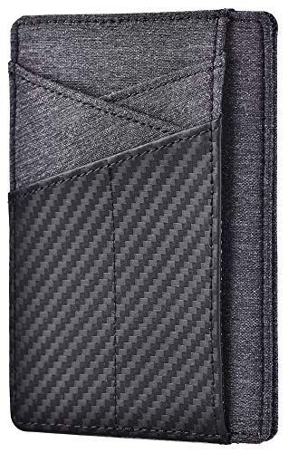 Slim Wallet For Men Minimalist Front Pocket Wallets Cool Designer Carbon Fiber Wallet Security Credit Card Holder Small Minimal Wallet Id Window Card Holder