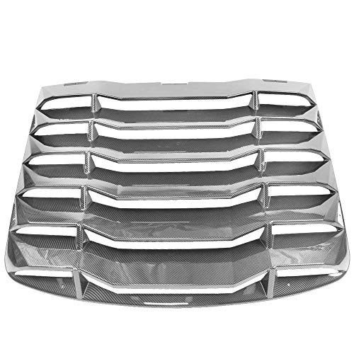 IKON MOTORSPORTS, Rear Window Louver Compatible with 2003-2008 Nissan 350Z, IKON Style ABS Plastic Carbon Fiber Print Sun Shade, 2004 2005 2006 2007