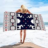 Multiusos: Esta toalla de gran tamaño es perfecta para la playa, picnic, yoga, deportes, gimnasio, canotaje, piscina, natación, camping, senderismo, viajes y más.