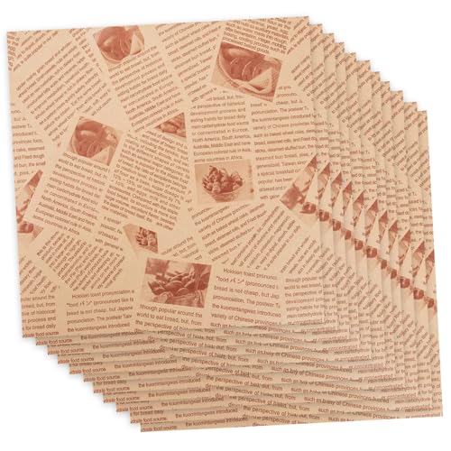 EXAOMBLE 100個 食品グレード耐油ワックスペーパー フレンチフライ包装用 三角サンドイッチ包み紙 クッキングシート代替 無添加無漂 パーティ