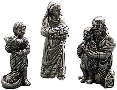 DANFORTH – Innkeeper Family Nativity Set – Handcrafted Pewter Nativity Set/Scene, Made in USA