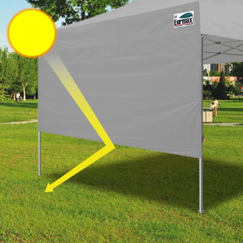 Image of Eurmax USA 10x4.8 Pop Up Canopy SunWall-UV Protection for Tents,Blocks Sunlight&Wind,Water Resistant Side Wall Only,Easy Hook & Loop Installation,Fit for 10FT Straight Leg Shelters&Gazebo,Grey