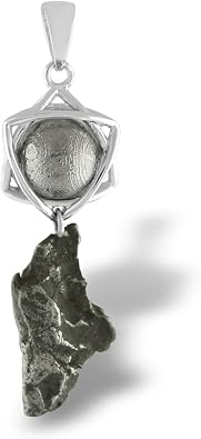 Starborn Sterling Silver Muonionalusta and Campo de Cielo Meteorite Orbit Pendant