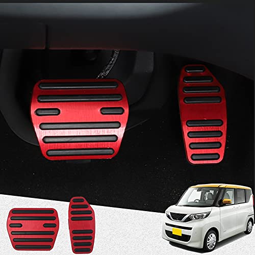 Hearsheng 日産 新型ルークス B40系 新型キックス P15系 セレナ C27系 デイズ B40系 新型ノート E13系 三菱 eKスペース/eKクロス/eKワゴン/eKクロススペース B30系専用アルミ合金フット ペダルカバー,内装 カスタム