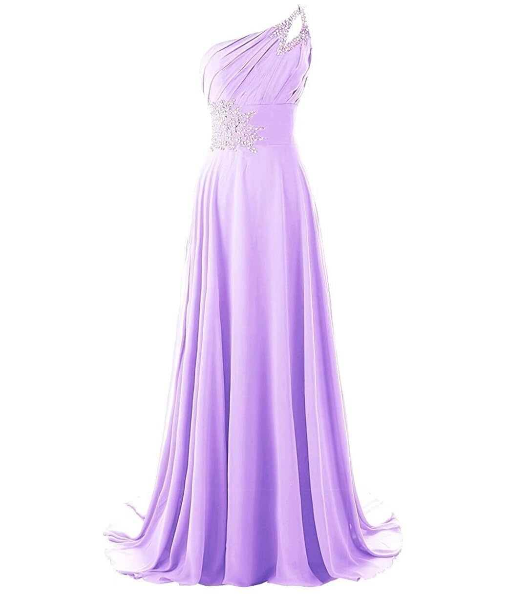 Beilite One Shoulder Gradient Color Chiffon Formal Evening Dress Ombre Long Party Gown