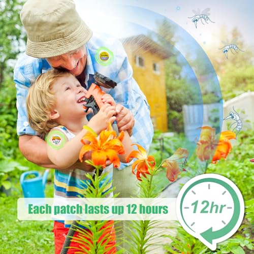 mosquito repellent stickers 300 pack for kids amp adults outdoorindoor natural plant-based 6 mosquito bracelets included