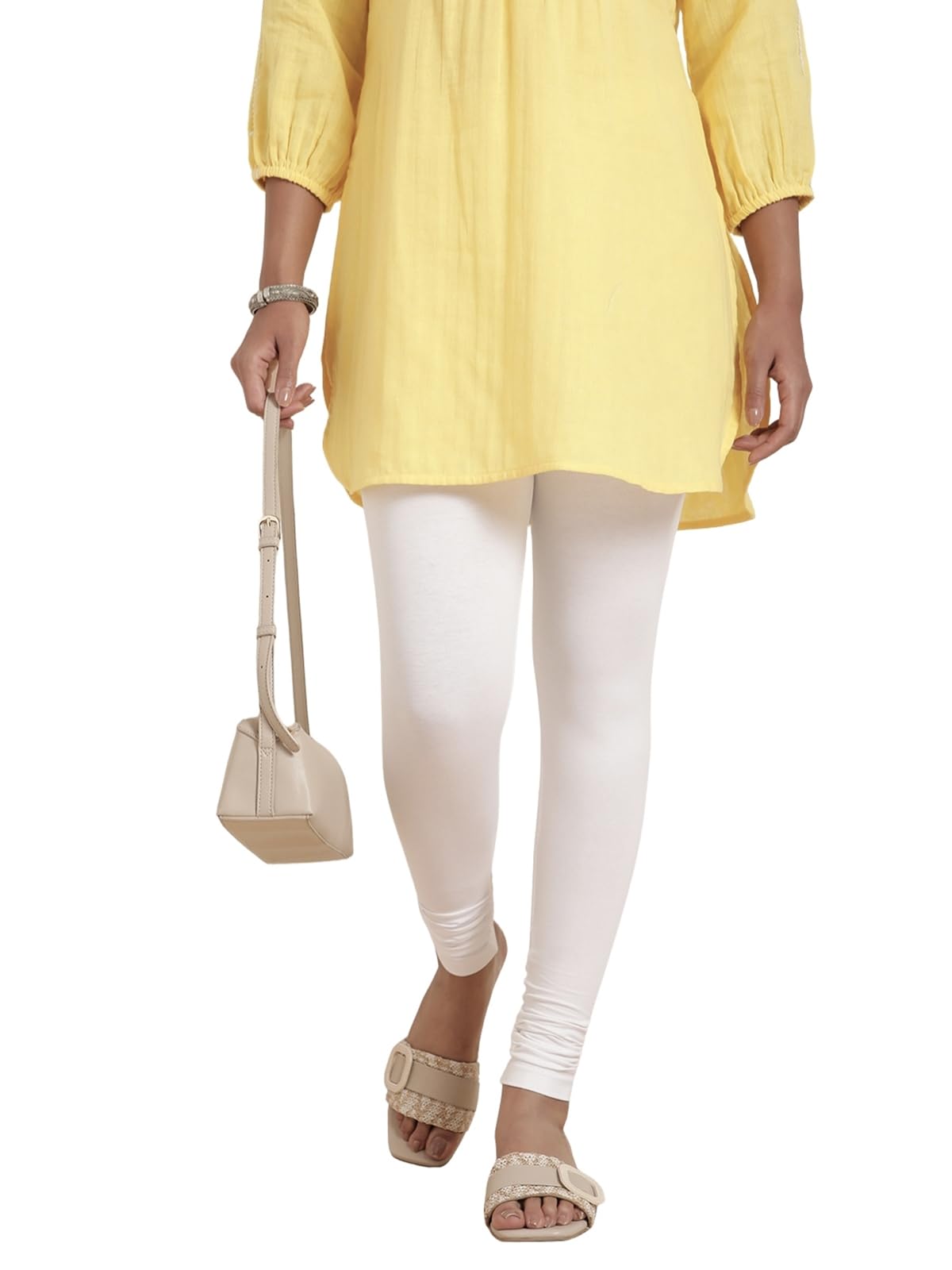 Tailored Cut & Classic Fit Super Stretchable Cotton Elastane Fabric Churidar Leggings for Women