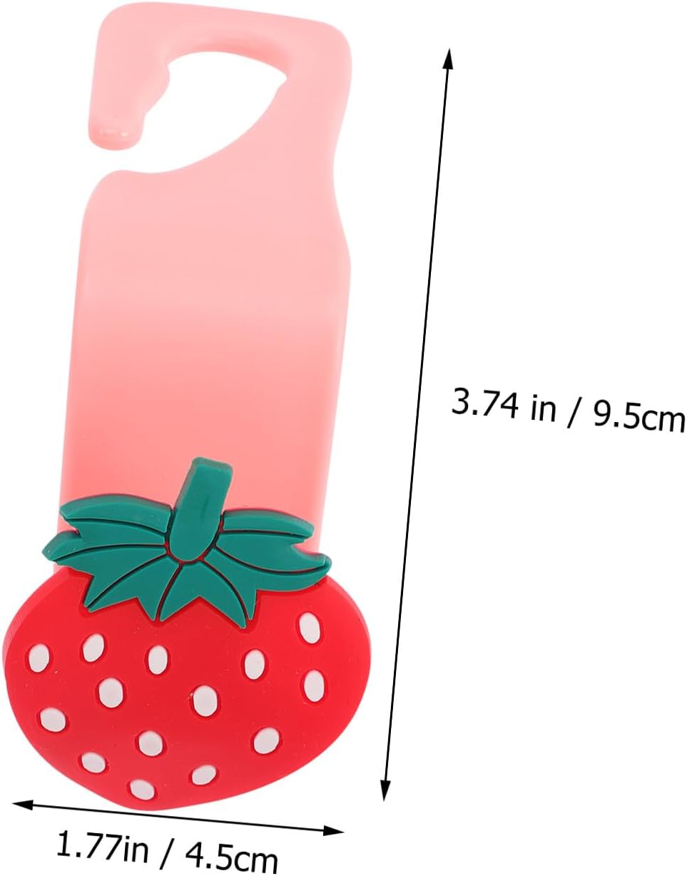 Mipcase 2sets Strawberry Car Backseat Hooks Headrest Hooks for Car Seats Organizer for Shopping Bags Keys 6pcs*2 image 2