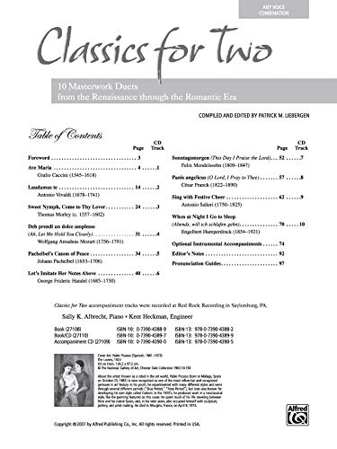 Classics for Two: 12 Masterwork Duets from the Renaissance through the Romantic Era, Book & CD (For Two Series) - Image 2