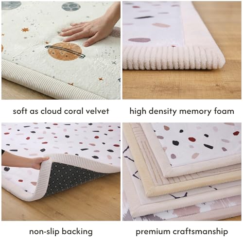 Image of Hakuna Matte CloudSoft Baby Play Mat for Floor 60 inch x 80 inch Confetti | Coral Velvet high-density foam Rug for Crawling & Cozy Play - Non-Slip, Water-Resistant, Easy-CareTummy Time Mat