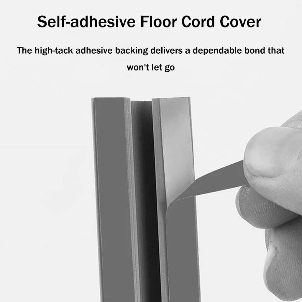 Cubrecables De Suelo Flexible De PVC Blando, Protector De Cables De Pared Autoadhesivo para Oficinas, Oculta Y Organiza Los Cables, Resistente Al Pisado(Negro,10M)