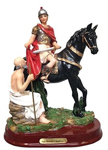 5.5 Inch San Martin Caballero Statue Estatua St. Martin Sculpture in Resin Holy Figurine Home Deco Decoration