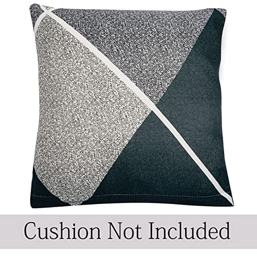 Image of HOKIPO Polyester Stretchable Cushion Cover for Sofa 16x16, Pack of 2 (AR-4098-D15*2), 40 x 0.5 cm, Blue