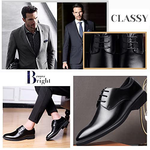 Mens Dress Shoes Modern Classic Slip On Oxfords Formal Casual Business Wedding Work Lace-ups, US Size 4-143