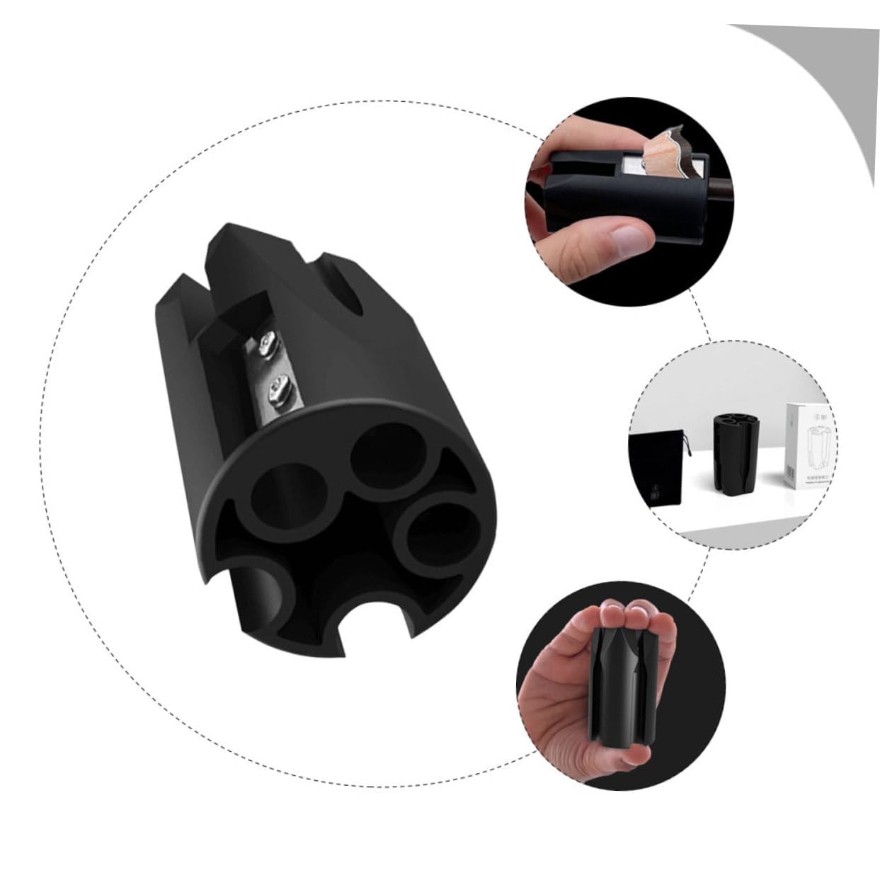 3 Stück Augenbrauenspitzer Bleistiftspitzer Für Frauen Augenbrauen-make-up Eyeliner -schärfer Kosmetik Make-up- Anspitzer Für Make-up-stifte Gesicht Werkzeug Saigang Black