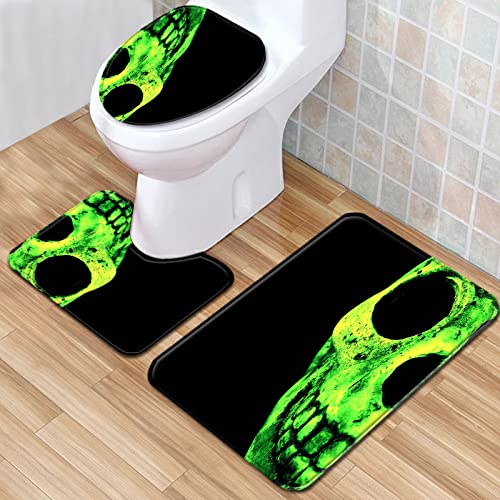 Badematten Set 3 teilig,Toilettenmatte Set,3er Badgarnitur Badezimmer Matte Set Dusch Bade Matte Vorleger Teppich 3D…