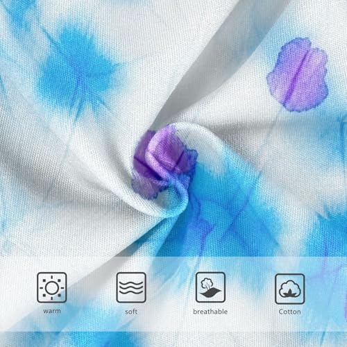 Toddler Panties, Blue White Tie Dye Girls' Cotton Brief Underwear, 2–8 Years3