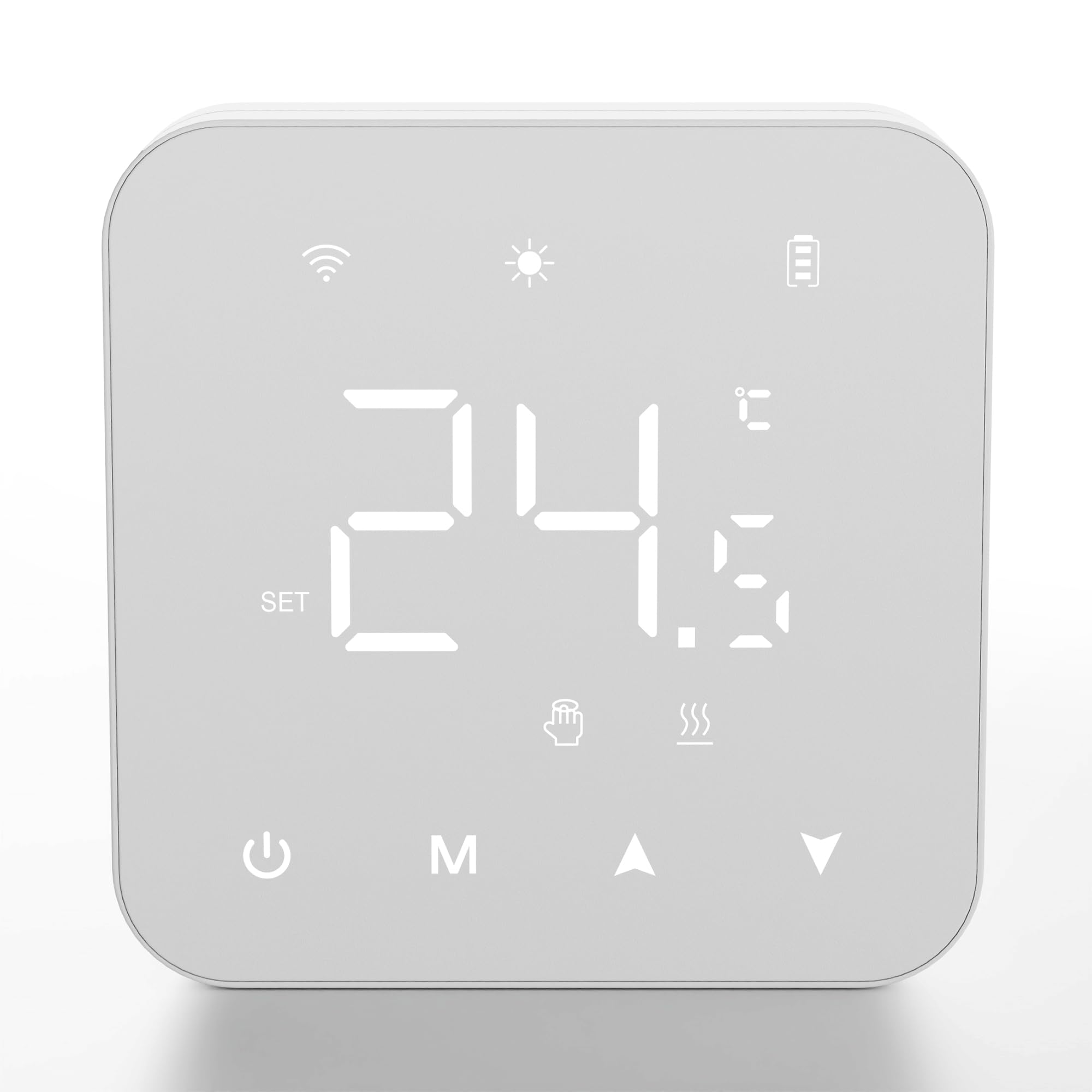2-przewodowy termostat Wi-Fi. Programowalny codziennie termostat Wi-Fi. Zdalnie sterowany przez TUYA lub Smart Life, kompatybilny z Google Assistant i Alexa.