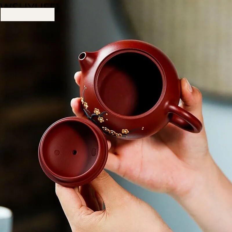 Teekessel Teekanne chinesische lila Ton-Teekanne, handgefertigte Kaffeekanne, Reise-Teekanne, Haushalts-Teezeremonie-Zubehör, Teekanne für Teesieb, 220 ml Teekanne für Herd