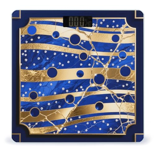 Báscula de baño digital Golden Blue Marble con vidrio templado miniatura 1