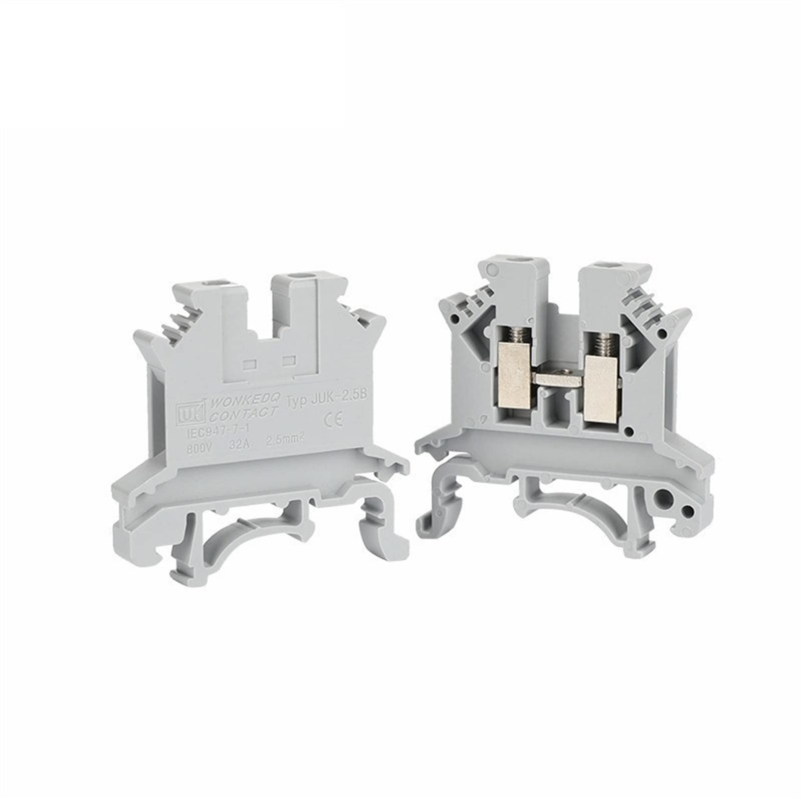 10 Uds. Conector de Cable UK 2,5 2.5B conexión de tornillo Electr Termin 2,5mm² conector eléctrico de Cable bloque de terminales de carril Din UK2.5B (Color : Yellow)