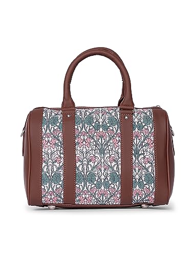 Image of ZOUK Printed Vegan Leather Handmade Women's Handbags with double handles and detachable Sling Strap