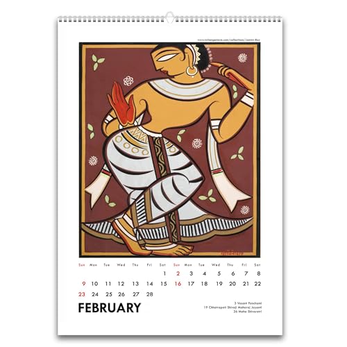 Image of Tallenge - 2026 Wall Calendar - Art By Indian Master - Jamini Roy - 12 x 17 Inches for Home & Office (Paper, Wall Calendar)