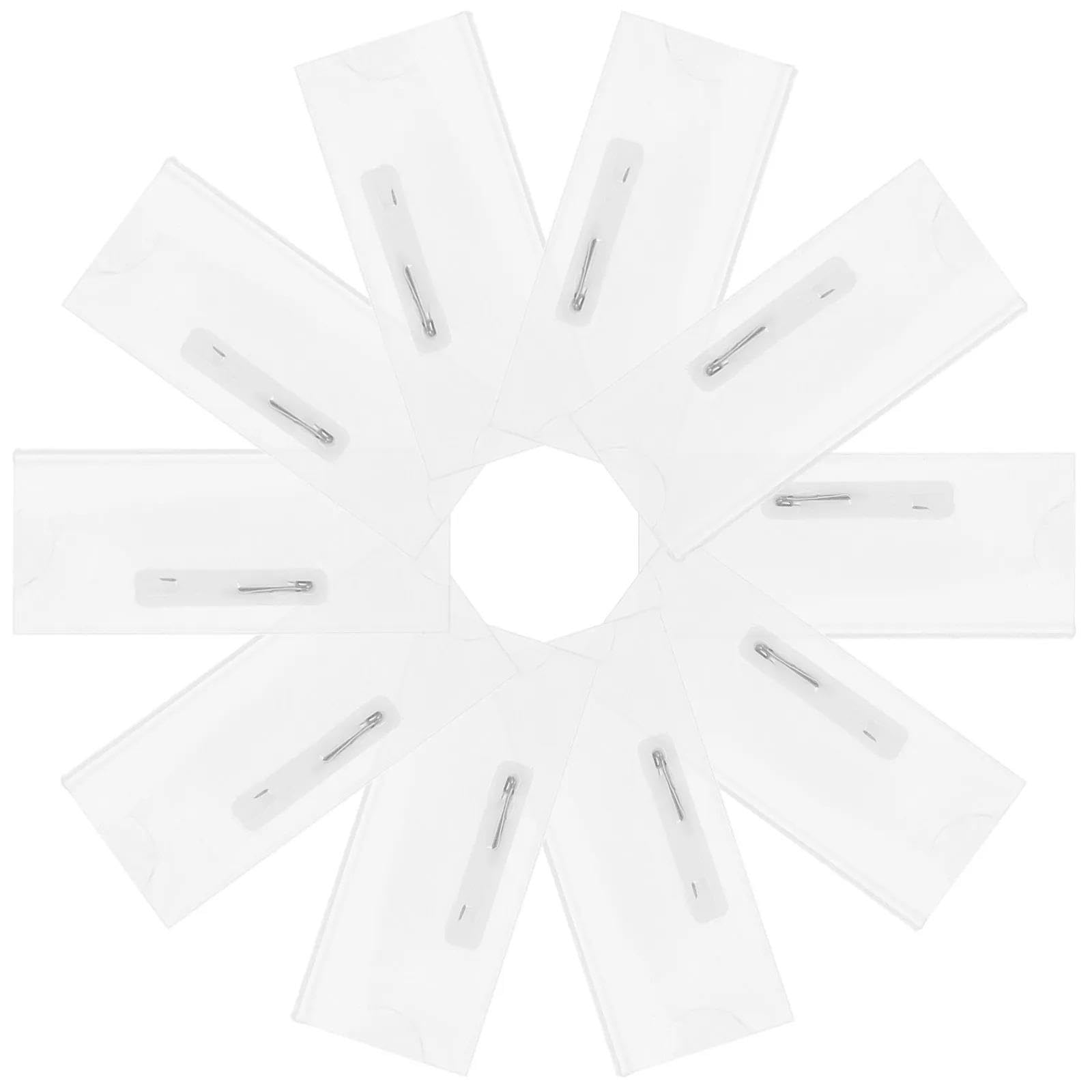 Ausweishalter 10 Stück Acryl-Namensschilder, blanko, durchsichtige Ausweishalternadeln, 7,1 x 3, cm