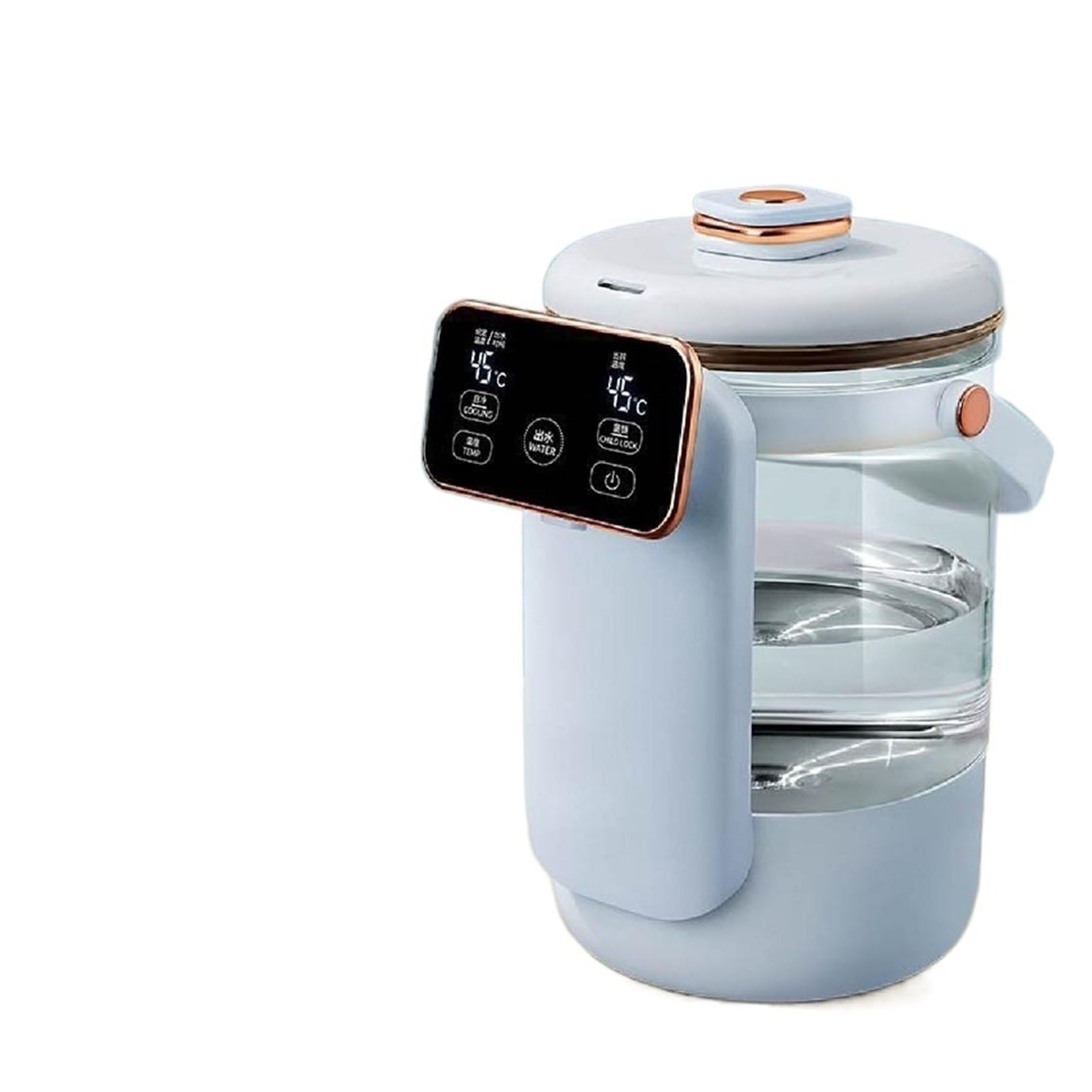 1350W distributeur d'eau chaude instantanée grand écran maison bureau bureau bouilloire électrique Thermostat pompe à eau chauffage rapide 2.5L(Blauw)