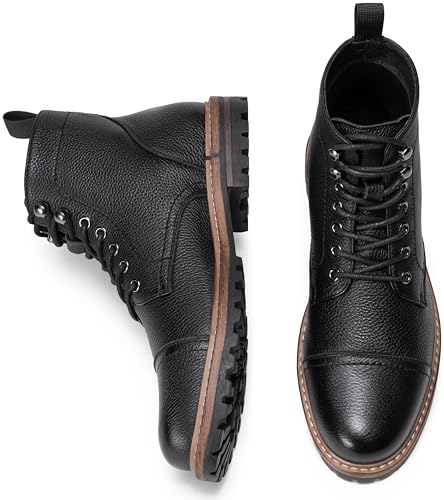 Image of Jousen Mens Boots Premium Leather Cap Toe Casual Boots Chukka Dress Boots for Men