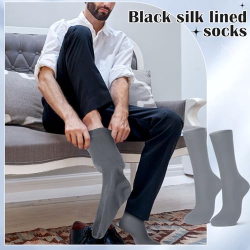 Image of 4 Pairs Silk Liner Socks Ultra-lightweight Hiking Liners Calf Sweat Absorption Socks for Adult
