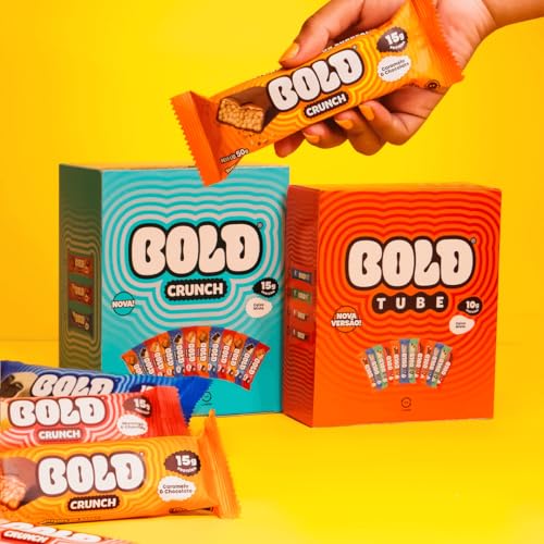 BOLD Snacks barra de proteína - Crunch Mista + Tube Mista (2 Caixas C/ 12 unid.)