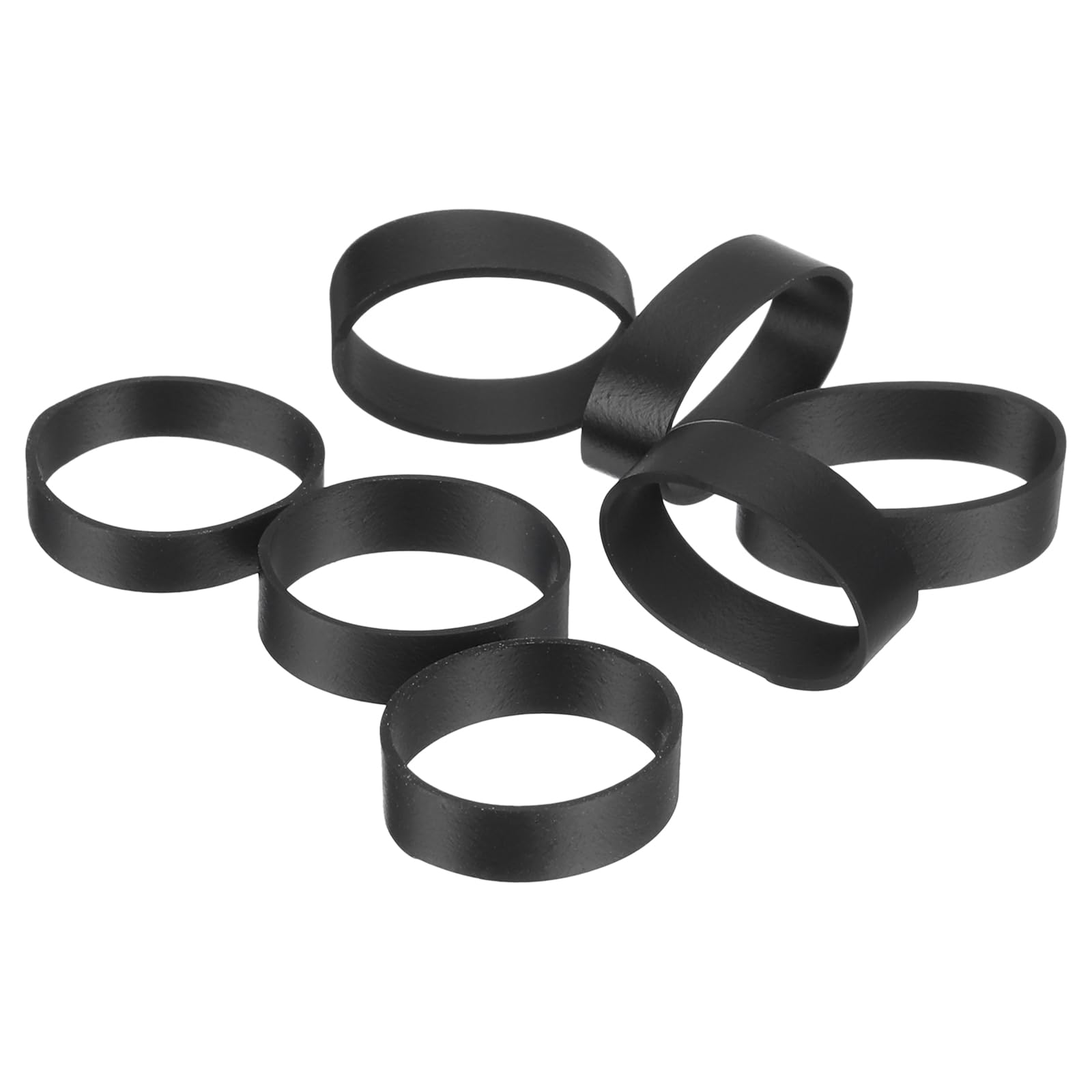 uxcell 100Pcs Silicone Rubber Bands, 12x5mm Rubber Bands Rings Cable Ties Strong Elastic Bands Non-slip for Cord Wrapping Bag Wraps, Black