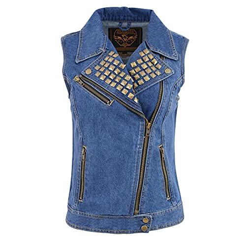 Image of Milwaukee Leather Women's Premium Denim Motorcycle Rider Vest | MDL