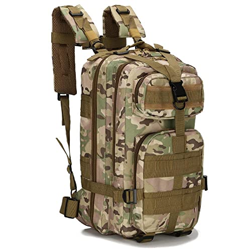 Mochila Militar Hombre 25L Mochila de Asalto Molle Mochila Táctica Deporte Mochila de Combate Campamento de Senderismo al Aire Libre Multibolsillos Mochila de Pesca Caza Mochilas Senderismo 20L