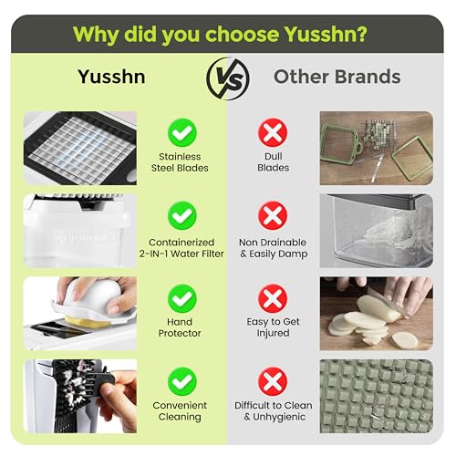 Vegetable Chopper,12-in-1 Multifunctional Food Chopper,Professional Onion Chopper with 7 Blades,Vegetable Cutter with Container for Salad,Potato,Carrot,and Garlic,Essential Kitchen Tool (White)