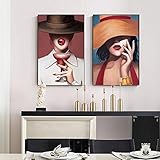 Retratos Imágenes Arte de pared moderno Impresión abstracta Fgure sobre lienzo Pintura Impresión y póster Pinturas decorativas para el hogar 30x40cmx2pcs Sin marco