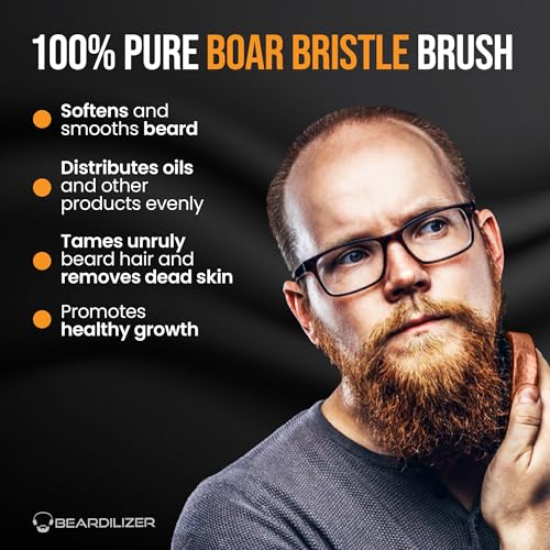 Beardilizer Beard Brush Kit, 100% Pure Boar Bristle Brush, Luxury Wood Comb & 2 Mustache Scissors, Professional Grooming & Care, Beard Accessories for Men - Image 4