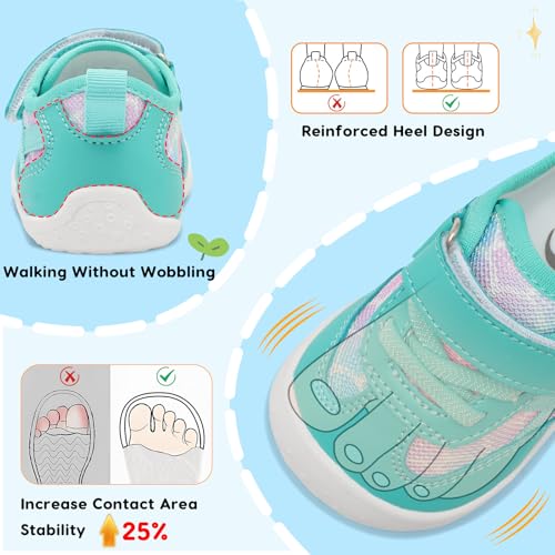 Image of Scurtain Baby Shoes Boy Girl First Walking Shoe Infant Crib Breathable Sneakers Lightweight Barefoot Shoes for Babies