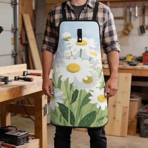 Delantal de trabajo con bolsillos para hombre, negro miniatura 5