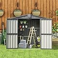 Domi 10’ x 8’ Outdoor Storage Shed, Metal Sheds Tool Storage Gable Roof with Lockable Door & Air Vents, Outdoor Galvanized Steel Sheds for Backyard,Garden,Patio,Lawn