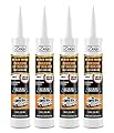 Ziollo RV Flex Repair Caulking Lap Sealant - Self Leveling EPDM Sealant for Rubber Roofs on Motorhomes, Trailers, Campers (White, 4-10 oz Tubes of RV Caulk)
