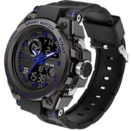 findtime Herren Militär Uhr Digital Sportuhr Outdoor Chronograph Analog Armbanduhr Stoppuhr 3 ATM Wasserdicht Tactical Watch Wecker Kalender Datum Uhren Männer