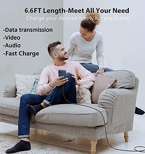 Lightning Extension Cable Male To Female 8 Pin Extender Dock Cable Connector Compatible iOS Devices (6.6FT, Black) - Image 4