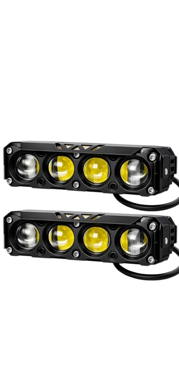 BIKERBLOOM 4 Lens LED Fog Light for Bikes & Cars (Pack of 2) – White/Yellow Dual Color with Flashing Mode – Waterproof Auxiliary Fog Lamp for All Motorcycles & Cars-image-14