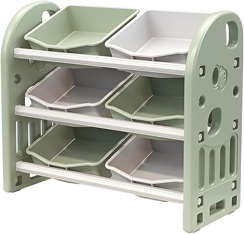 Miniatura 7 de Wohh - Organizador de almacenamiento de juguetes para niños, organizador de almacenamiento para libros y juguetes con 6 contenedores multiusos para