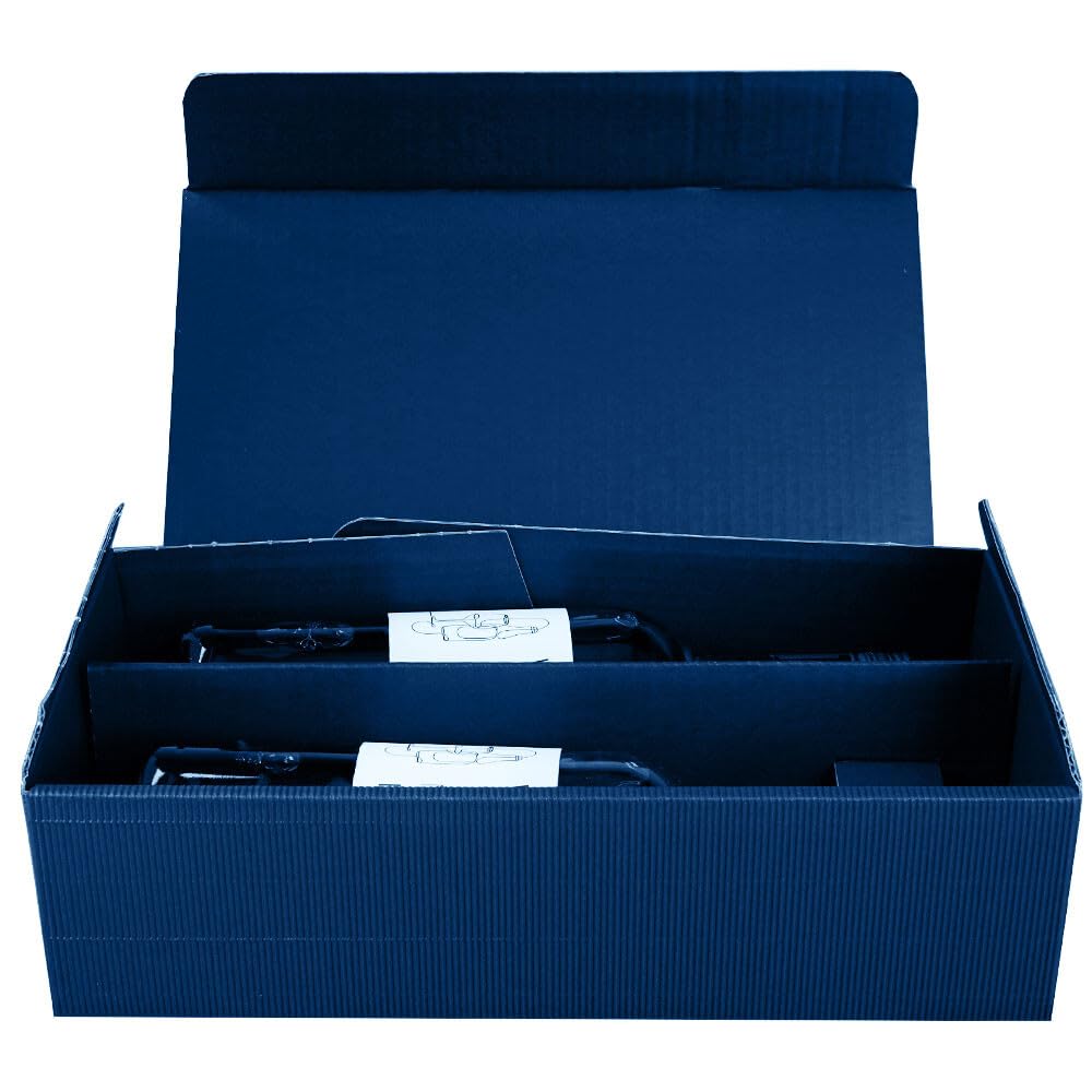 2er Weinkarton, Geschenkkarton, Dunkelblau, Wellpappe, 36 x 19,2 x 9,5 cm, 25 Stück