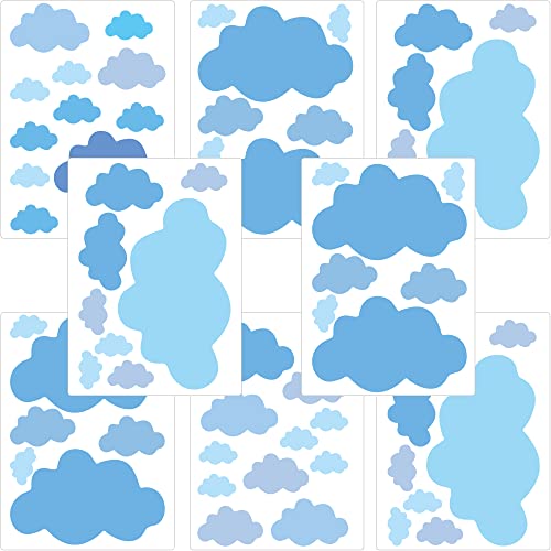 PREMYO 70 Nubes Pegatinas Pared Infantil - Vinilos Decorativos Habitación Bebé Niños - Fácil de Poner Azul Pastel